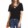 Summer T Shirt Women Short Sleeve V Neck Bandage TShirt Casual Sexy Women T Shirt