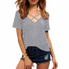 Summer T Shirt Women Short Sleeve V Neck Bandage TShirt Casual Sexy Women T Shirt
