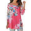 Floral Print Autumn Blouse 2017 Women Long Sleeve Shirt Blouses Long Tops offshoulder
