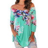 Floral Print Autumn Blouse 2017 Women Long Sleeve Shirt Blouses Long Tops offshoulder