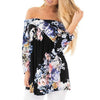 Floral Print Autumn Blouse 2017 Women Long Sleeve Shirt Blouses Long Tops offshoulder