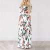2018 Summer Long Dress Floral Print Boho Beach Dress Tunic Maxi Dress Women Evening Party Dress