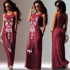 2018 Summer Long Dress Floral Print Boho Beach Dress Tunic Maxi Dress Women Evening Party Dress