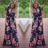 2018 Summer Long Dress Floral Print Boho Beach Dress Tunic Maxi Dress Women Evening Party Dress