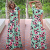 2018 Summer Long Dress Floral Print Boho Beach Dress Tunic Maxi Dress Women Evening Party Dress