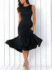 Gamiss 2018 Women Sleeveless Dresses Casual Round Neck Loose Fitting Midi Dresses