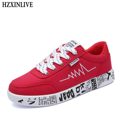 HZXINLIVE 2018 Fashion Women Vulcanized Shoes Sneakers Ladies Lace-up Casual Shoes