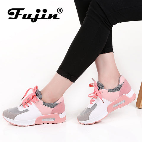 Fujin 2018 New Leather Shoes Handmade Brand Tenis Feminino Women Casual Shoes