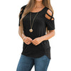 RENBANG Women Summer Short Sleeve Strappy Cold Shoulder T-Shirt Tops t shirt Women