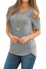 RENBANG Women Summer Short Sleeve Strappy Cold Shoulder T-Shirt Tops t shirt Women