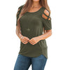 RENBANG Women Summer Short Sleeve Strappy Cold Shoulder T-Shirt Tops t shirt Women