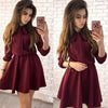 New Arrivals Summer Dress 2018 Women Vintage Elegant Mini Dress Bow Causal Party Dresses