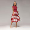Women Fit and Flare Party Dress Vintage Dot Print Summer Casual Dress 2018 Summer