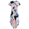 Women Dress Vestido Summer Slim Geometric Printing Asymmetrical Dress Ropa Mujer