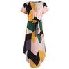 Women Dress Vestido Summer Slim Geometric Printing Asymmetrical Dress Ropa Mujer
