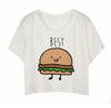 T shirt women 2018 digital short round neck best friends letter printing T-shirt Europe summer